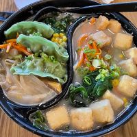 Combo #1 Veg Broth (Fried Tofu + Veg Gyoza) at Kaiju in Berlin