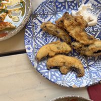 Fried mushrooms with vegan aioli  at Pantagruel Osteria Maleducata  in Casale Monferrato