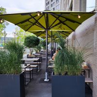 Outdoor seating at Hans im Glück in Emmen