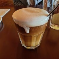 Ethiopian latte with oatmilk at Enssaro in Oakland