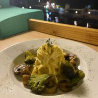 Pumpkin alfredo pasta at Smokey Jo's Cafe in Udaipur