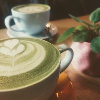 Vegan oat matcha latte at Coffee Pony in Berlin