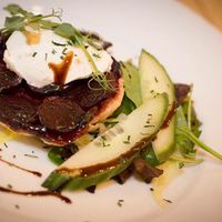 Beetroot and horseradish cream tart at Playwrights in Coventry