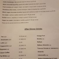 Desserts at Playwrights in Coventry