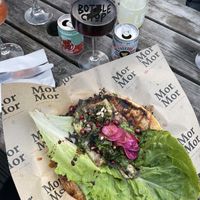 Flat bread  at Bottle Chop in Leeds