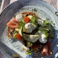 Chickpea pancake with veg  at Odinsborg in Uppsala