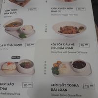 Menu at Happy Place in Ho Chi Minh City