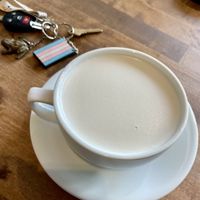 Steamed oat milk with lavender  #Veganuary at Aware Coffee & Tea Lounge in Las Vegas