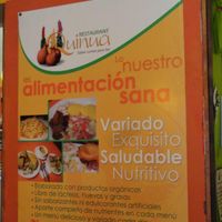 sign in the restaurant at Quinua in Quito