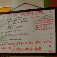 menu for the day at Quinua in Quito