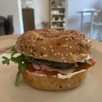 “Salmon” bagel   at GAL Cafe in Lisbon
