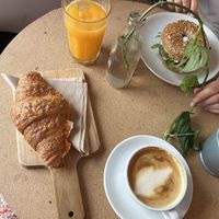 Croissant with brie and jam + salmon bagel   at GAL Cafe in Lisbon