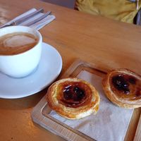 Coffee and pastel de nata at GAL Cafe in Lisbon