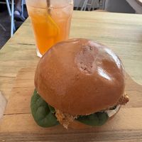Crispy tofu burger😋  at GAL Cafe in Lisbon