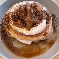 Pancakes with apples and caramel   at GAL Cafe in Lisbon