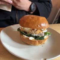 Crispy tofu burger  at GAL Cafe in Lisbon