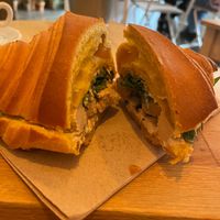 Croissant with tofu and caju pate at GAL Cafe in Lisbon