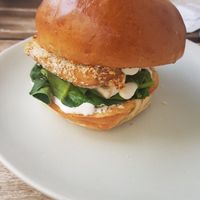 Tofu crispy burger at GAL Cafe in Lisbon