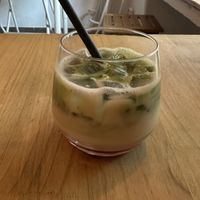 strawberry matcha  at GAL Cafe in Lisbon