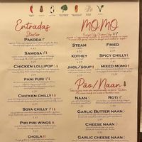 Menu  at Jimbu in Evora