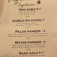 Menu  at Jimbu in Evora