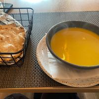 Roti and dal soup at Jimbu in Evora