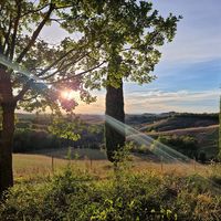 Coucher de soleil depuis le hamac... at Podere Sole in Trequanda