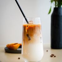 Plant milk iced coffee and vegan pastel de nata at Nat'elier | Pastel de Nata in Lisbon