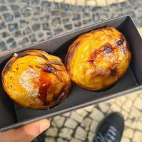 Normal & creme brulee pastel de nata at Nat'elier | Pastel de Nata in Lisbon