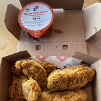 Golden pieces and sweet-chili-dip  at Domino's Pizza in Koblenz