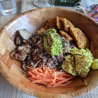 Olive rice bowl with extra tempeh at WellSmoocht in West Singapore