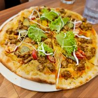 Cheeseburger Tempeh Pizza at WellSmoocht in West Singapore