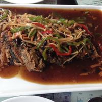 amazing whole vegan fish at Vegetarians Story Restaurant in Suzhou