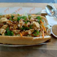 "Pork" and "Crackling" Banh-Mi at Vie Vegan @ Encore Pizza in Footscray