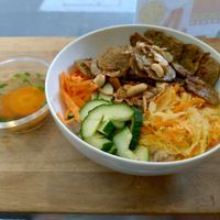 Lemongrass "beef" rice bowl at Vie Vegan @ Encore Pizza in Footscray