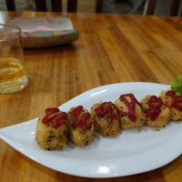This fried tofu was the least flavourful dish I tried at Vegetarian Master Ruma in Vientiane