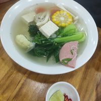 Noodle soup #Veganuary at Vegetarian Master Ruma in Vientiane
