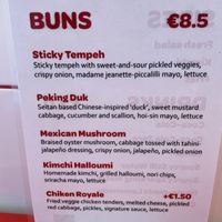 Menu (vegan options not labelled)  at Larry's in Amsterdam