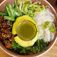 Bowl with pesto sauce at Flow Café Weligama in Weligama