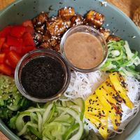 Bowl with spicy sauce at Flow Café Weligama in Weligama