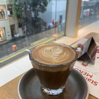 Beautiful soy flat white ❤️ at Nood Food - Kinwick Centre in Hong Kong Island