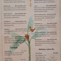 Menu at Amaranta Cocina Consciente in Medellin