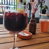 Quite the hefty serving of Sangria at Amaranta Cocina Consciente in Medellin