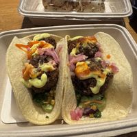 Felafel tacos look good with my cauliflower wrap behind it. Don’t worry, close up coming next    at Craft Food Halls - CityPoint in Waltham