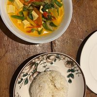 Thai red coconut curry (with tofu)  at Bottle Beach 1 Resort in Koh Phangan