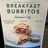 Burrito options   at Improper City in Denver