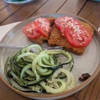 Sundried tomato hummus toast at Heather's Kitchen in Nairobi