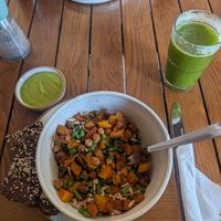 Roasted butternut, chickpea, green bean salad at Heather's Kitchen in Nairobi