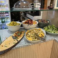Cold salads and one pizza option.  at Verde Hut in Porto