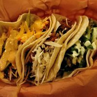 Jackfruit Tinga, Chorizo Seitan, Crispy Fried Tofu at Taco Party in Somerville